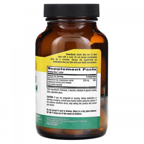Country Life Chelated Magnesium 250 mg, 90 таблеток CN13285 Country Life Country Life Chelated Magnesium 250 mg, 90 таблеток CN13285 Country Life