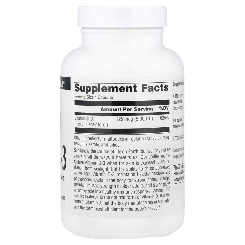 Витамины и минералы Source Naturals Vitamin D3 5000 IU, 240 капсул CN16892 Витамины и минералы Source Naturals Vitamin D3 5000 IU, 240 капсул CN16892