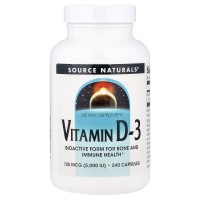 Витамины и минералы Source Naturals Vitamin D3 5000 IU, 240 капсул Витамины и минералы Source Naturals Vitamin D3 5000 IU, 240 капсул