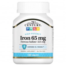 21st Century Iron 65 mg High-Potency, 120 таблеток