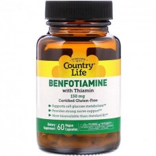Country Life Benfotiamine with Thiamine, 60 вегакапсул Country Life Benfotiamine with Thiamine, 60 вегакапсул