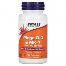 NOW Mega D3 & MK-7, 120 вегакапсул NOW Mega D3 & MK-7, 120 вегакапсул