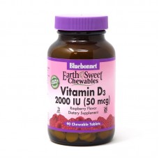 Bluebonnet Nutrition Earth Sweet Chewables Vitamin D3 2000 IU, 90 жевательных таблеток Bluebonnet Nutrition Earth Sweet Chewables Vitamin D3 2000 IU, 90 жевательных таблеток