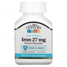 21st Century Iron 27 mg, 110 таблеток