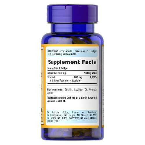 Витамины и минералы Puritan's Pride Vitamin E 400 IU (268 mg) Naturally Sourced, 100 капсул CN13108 Витамины и минералы Puritan's Pride Vitamin E 400 IU (268 mg) Naturally Sourced, 100 капсул CN13108
