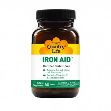 Витамины и минералы Country Life Iron Aid 15 mg, 60 таблеток Витамины и минералы Country Life Iron Aid 15 mg, 60 таблеток
