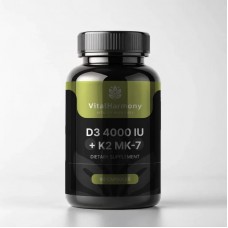 VitalHarmony Vitamin D3 4000 + K2 MK-7, 90 капсул VitalHarmony Vitamin D3 4000 + K2 MK-7, 90 капсул