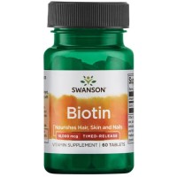 Витамины и минералы Swanson Biotin 10000 mcg Timed-Release, 60 таблеток Витамины и минералы Swanson Biotin 10000 mcg Timed-Release, 60 таблеток