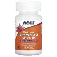 NOW Vitamin D3 50000 IU, 50 капсул NOW Vitamin D3 50000 IU, 50 капсул