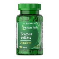 Puritan's Pride Iron Ferrous Sulfate 28 mg, 100 таблеток Puritan's Pride Iron Ferrous Sulfate 28 mg, 100 таблеток