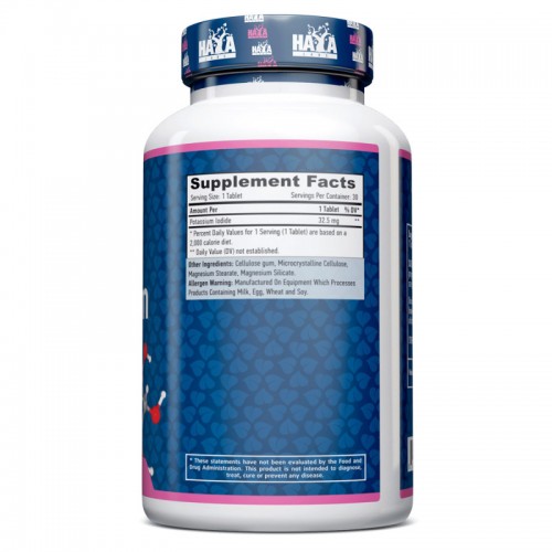 Витамины и минералы Haya Labs Potassium Iodide 32.5 mg, 30 таблеток CN13562 Витамины и минералы Haya Labs Potassium Iodide 32.5 mg, 30 таблеток CN13562